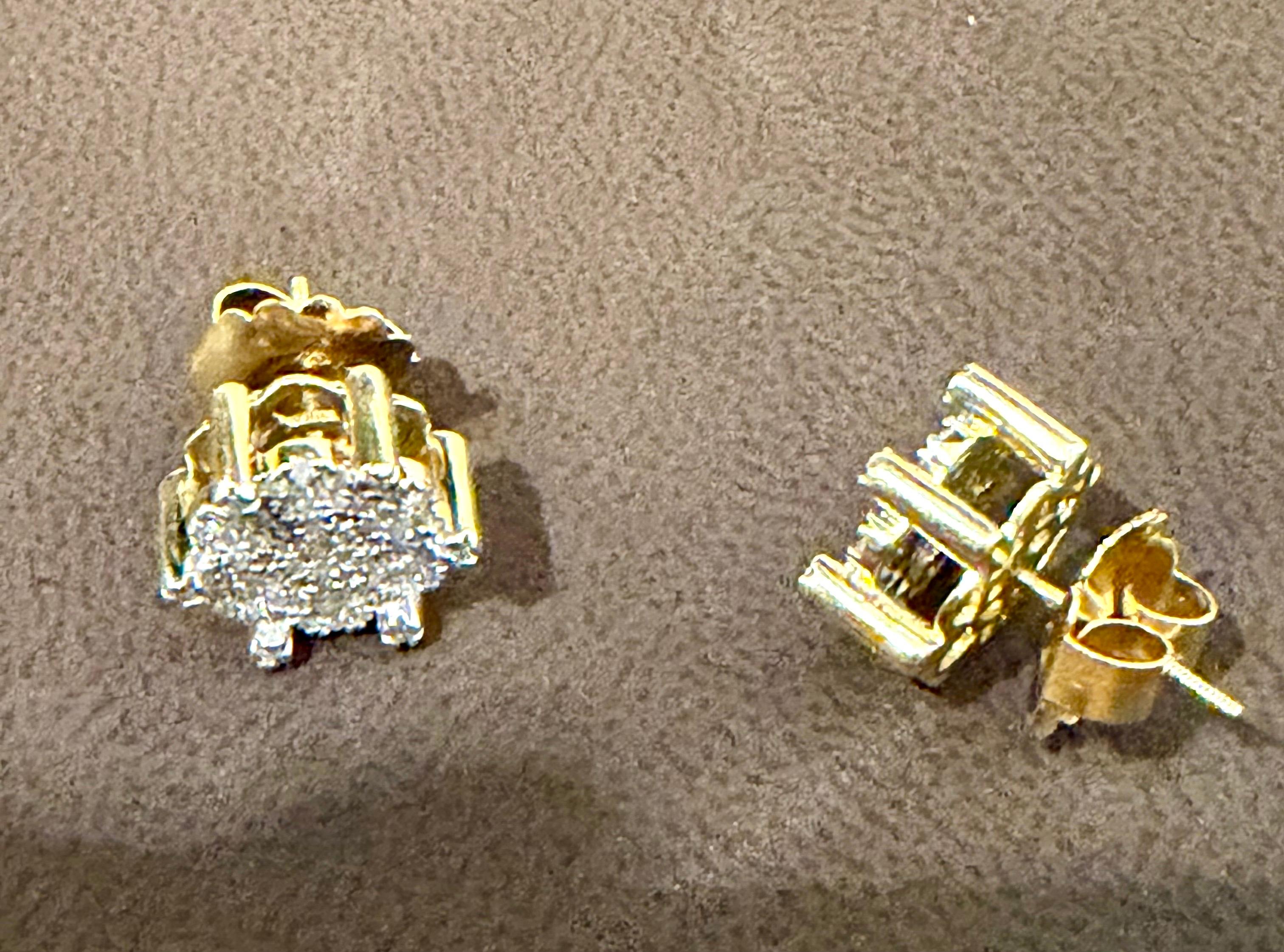 Donna 1,8 carati, orecchini a grappolo in oro giallo 18 carati, grande valore 5,3 gm in vendita