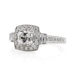 1.8 Carat Cushion Diamond Ring Brilliant White 14K Gold Graceful Brilliance