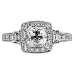 1.8 Carat Cushion Diamond Ring Brilliant White 14K Gold Graceful Brilliance