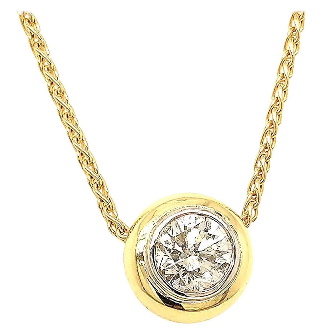 1.8 Carat Diamond and 18 Karat Gold Platinum Necklace