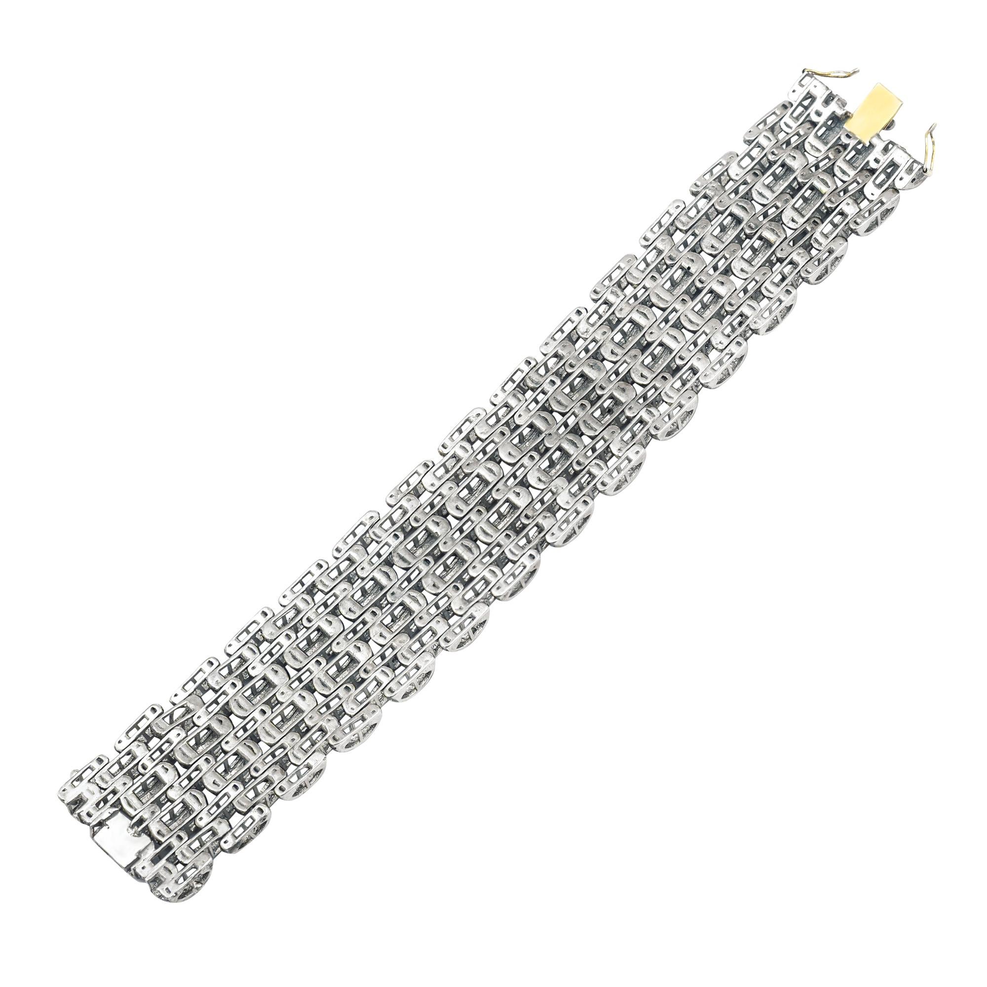 Artisan 18 Carat Diamond Bracelet For Sale