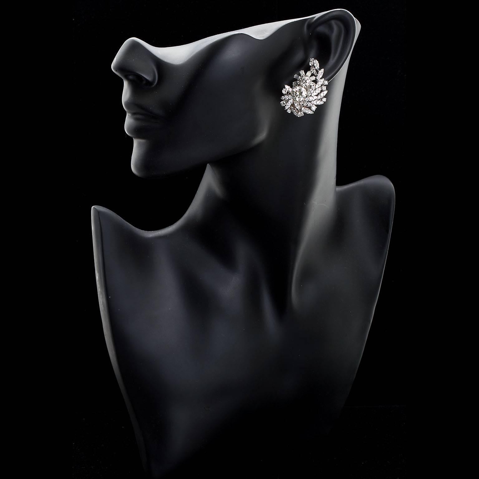 Women's 18 Carat Diamond Cluster Earrings