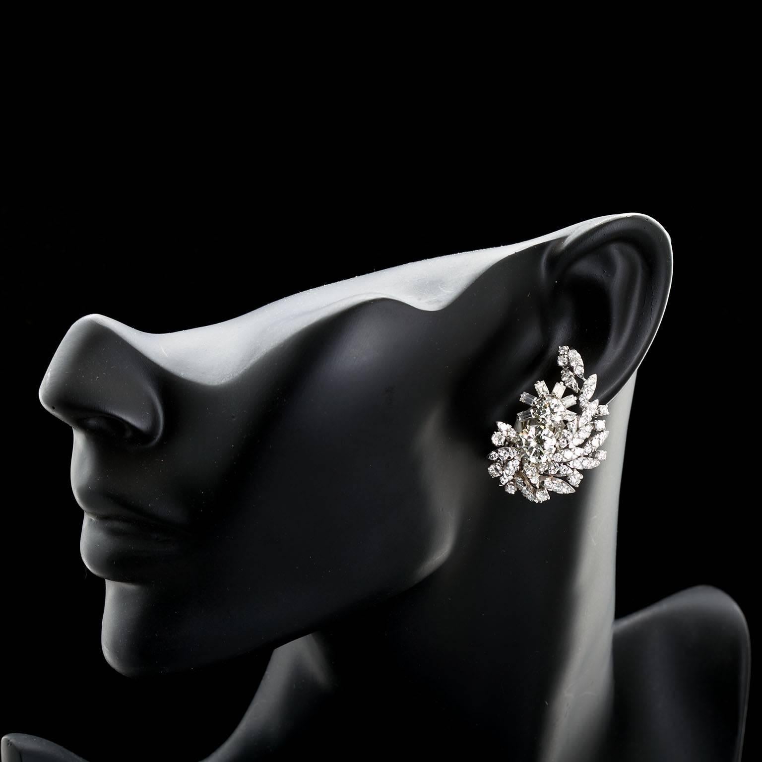 18 Carat Diamond Cluster Earrings 1