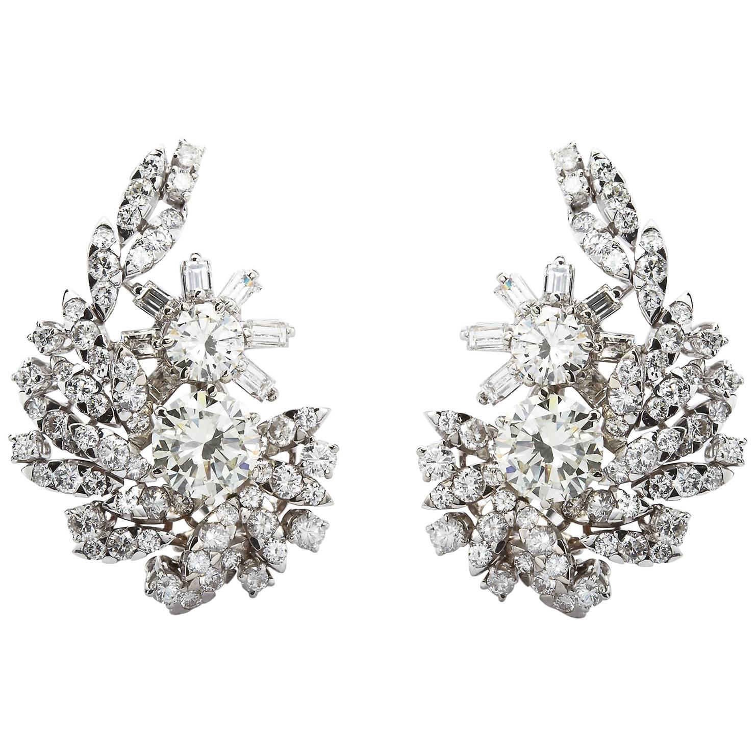 18 Carat Diamond Cluster Earrings