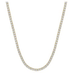 18 Karat Diamant-Tennis-Halskette aus 14K Gelbgold