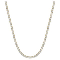 Collier tennis en or jaune 14 carats avec diamants de 18 carats