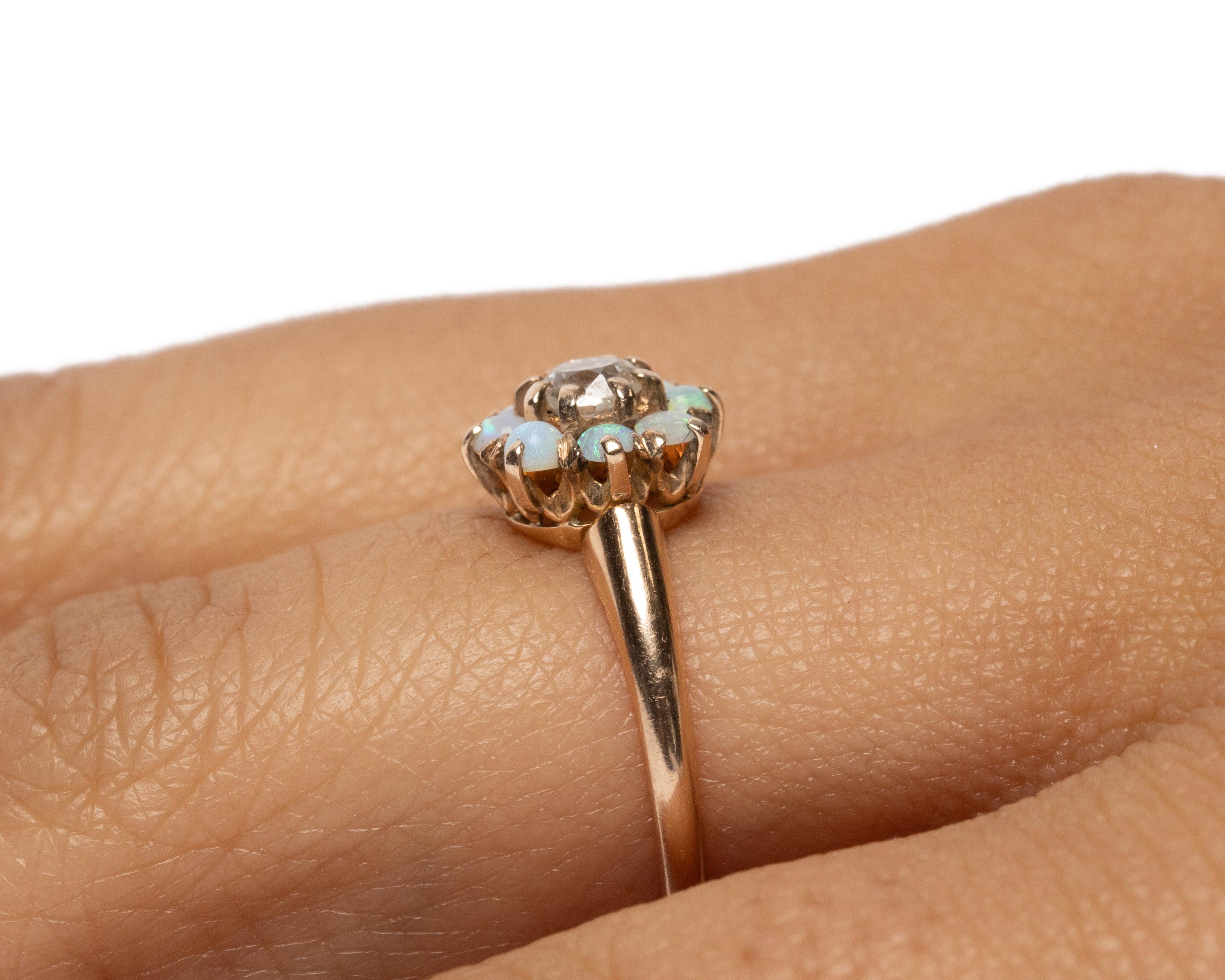 .18 Carat Edwardian 14 Karat Yellow Gold Diamond Engagement Ring 4