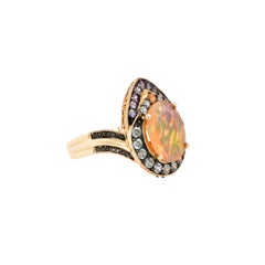 Sunita Nahata Ethiopian Opal 1.80ct. Fancy Ring in 14K Yellow Gold with Diamond.