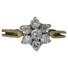 18 Carat Gold and 0.7 Carat Diamond Daisy Cluster Ring