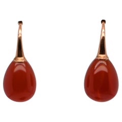 18-carat gold and agate drop dangling earrings
