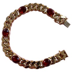 18 Carat Gold and Citrine Curb Bracelet