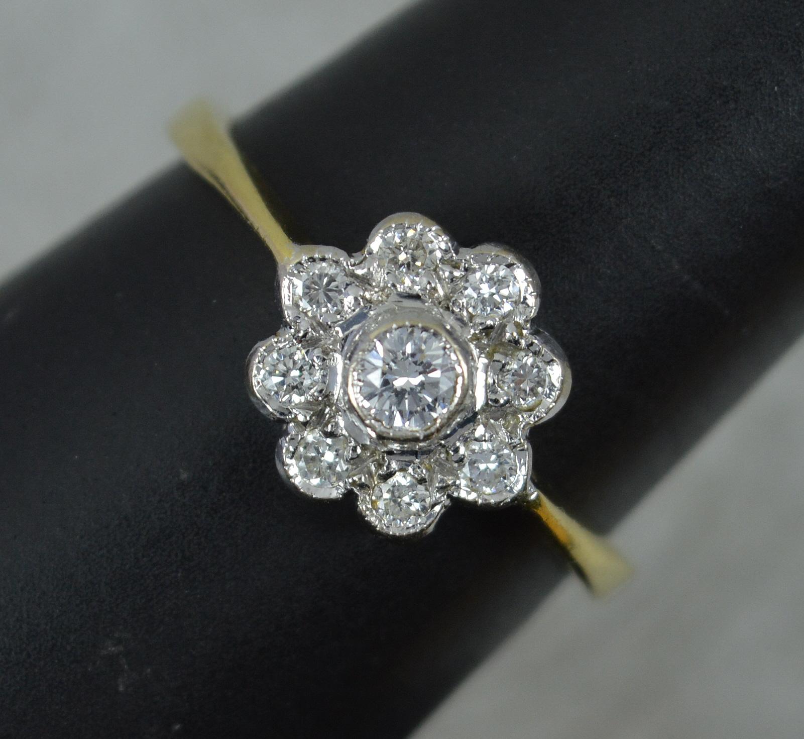 18 Carat Gold and Diamond Daisy Cluster Ring 5