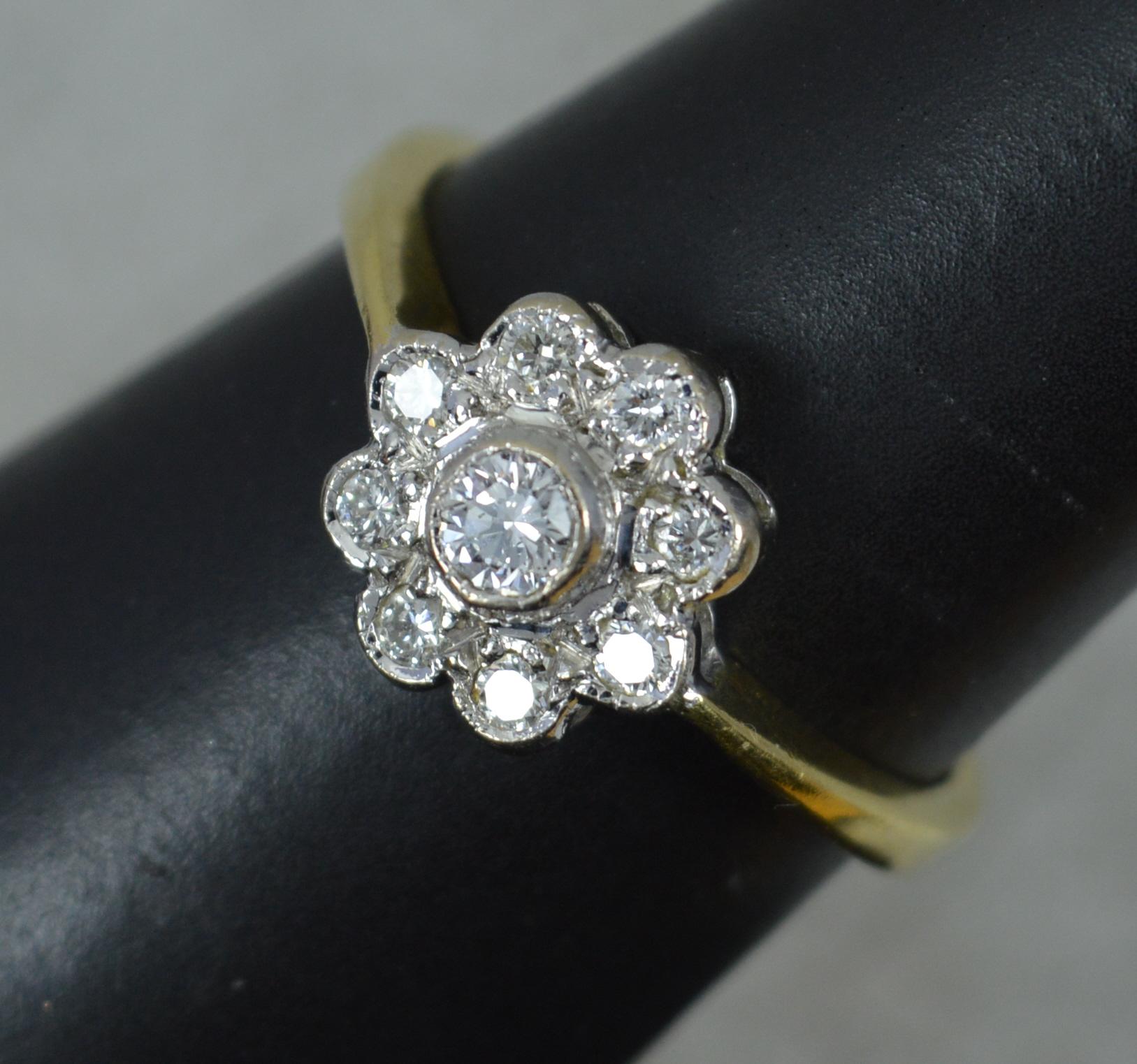 18 Carat Gold and Diamond Daisy Cluster Ring 6