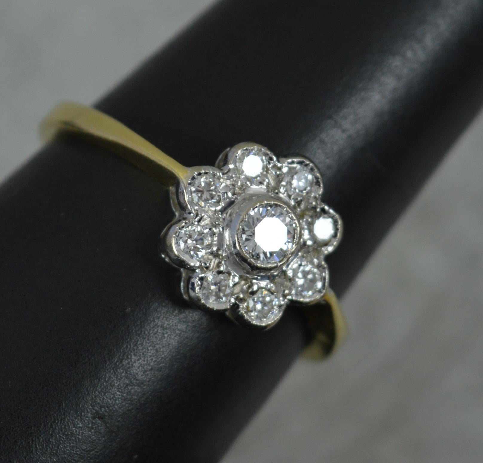 18 Carat Gold and Diamond Daisy Cluster Ring 7