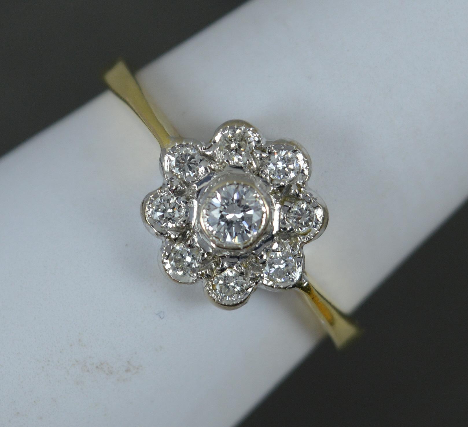18 Carat Gold and Diamond Daisy Cluster Ring 8