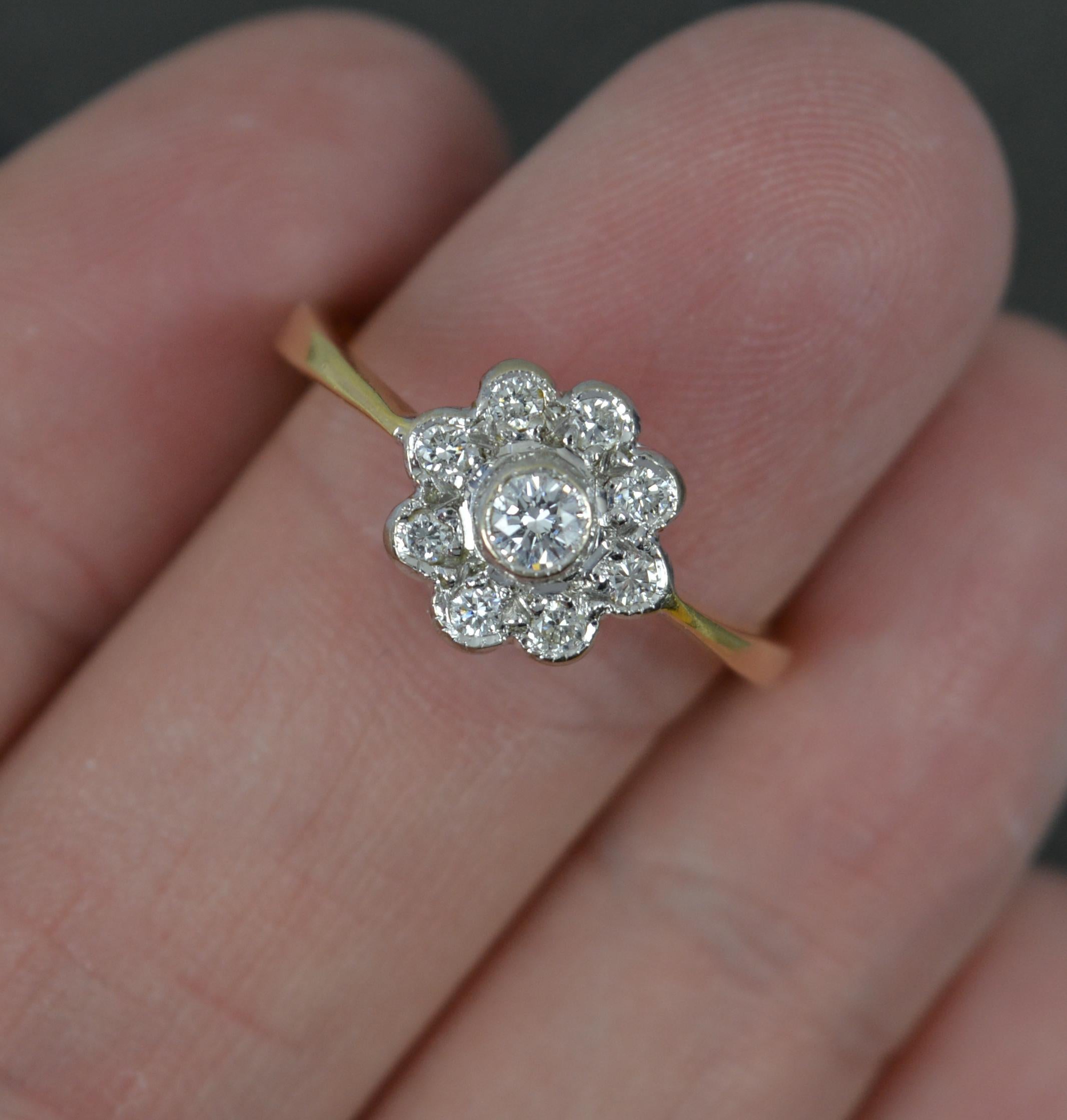 18 Carat Gold and Diamond Daisy Cluster Ring In Excellent Condition In St Helens, GB