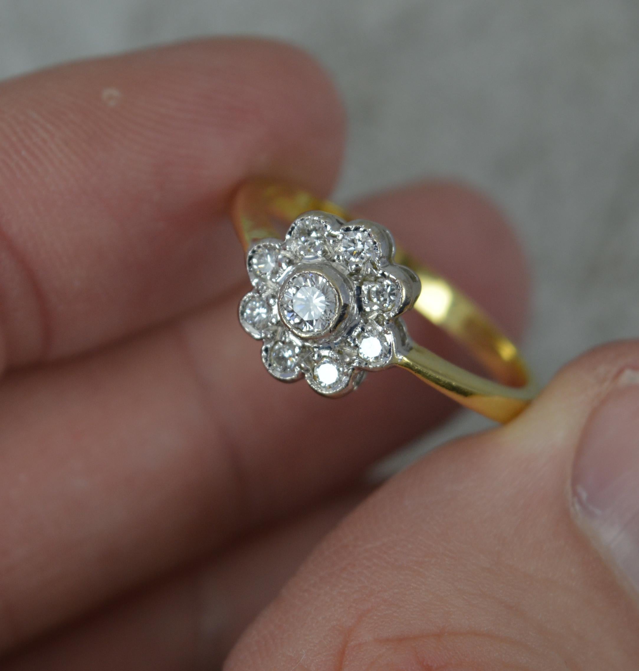 18 Carat Gold and Diamond Daisy Cluster Ring 1