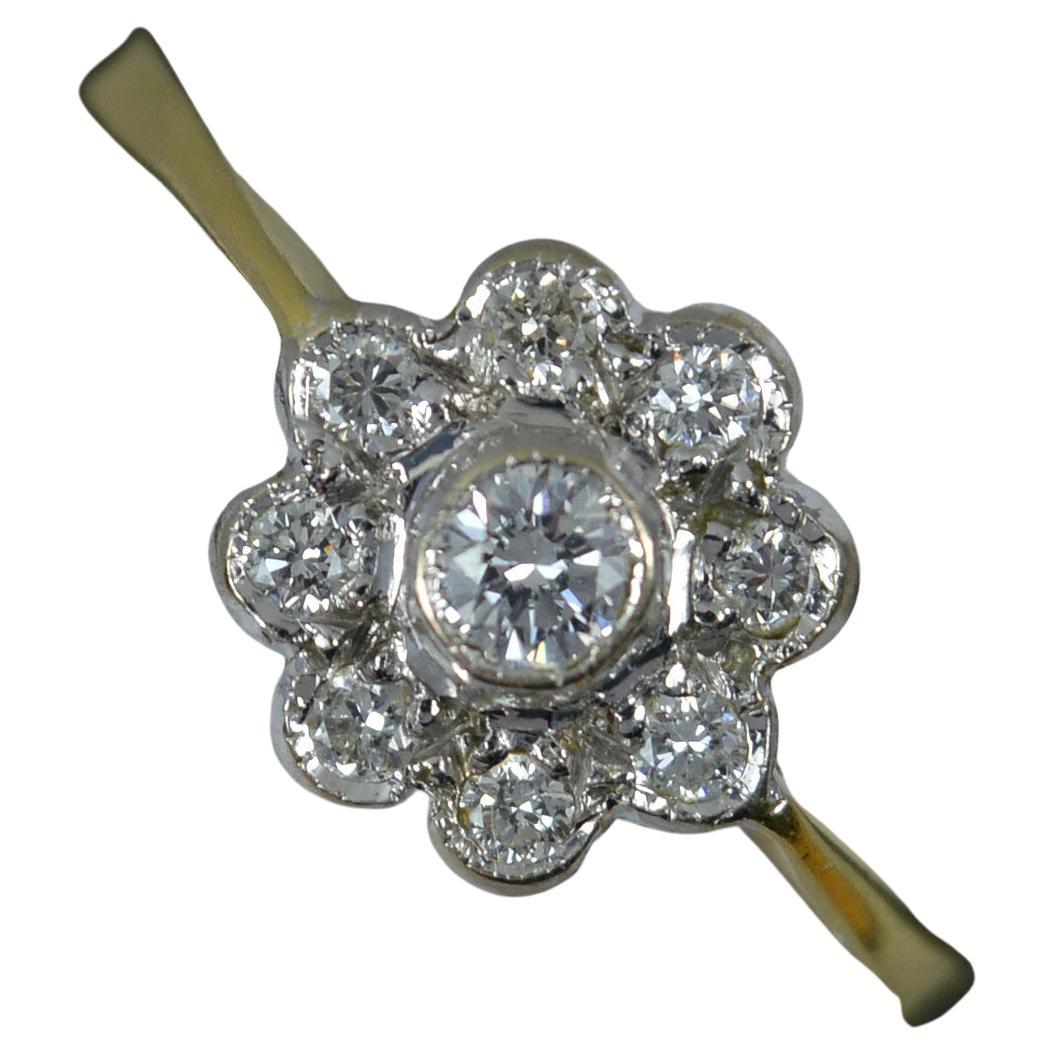 18 Carat Gold and Diamond Daisy Cluster Ring