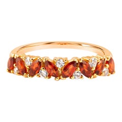 18 Carat Gold and Diamond Garnet Cluster Engagement Ring