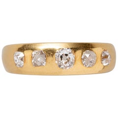 Bague jonc victorienne en or 18 carats et diamants