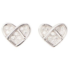 18 Karat Gold- und Diamanten-Ohrringe, Weißgold, Kollektion L'Attrape Coeur