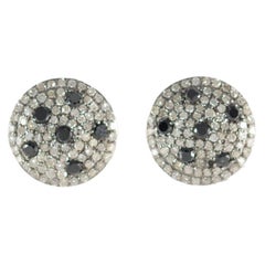 18 Carat Gold and Silver Diamond Earrings