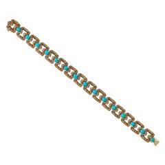 18 Karat Gold und Türkis Mauboussin-Armband