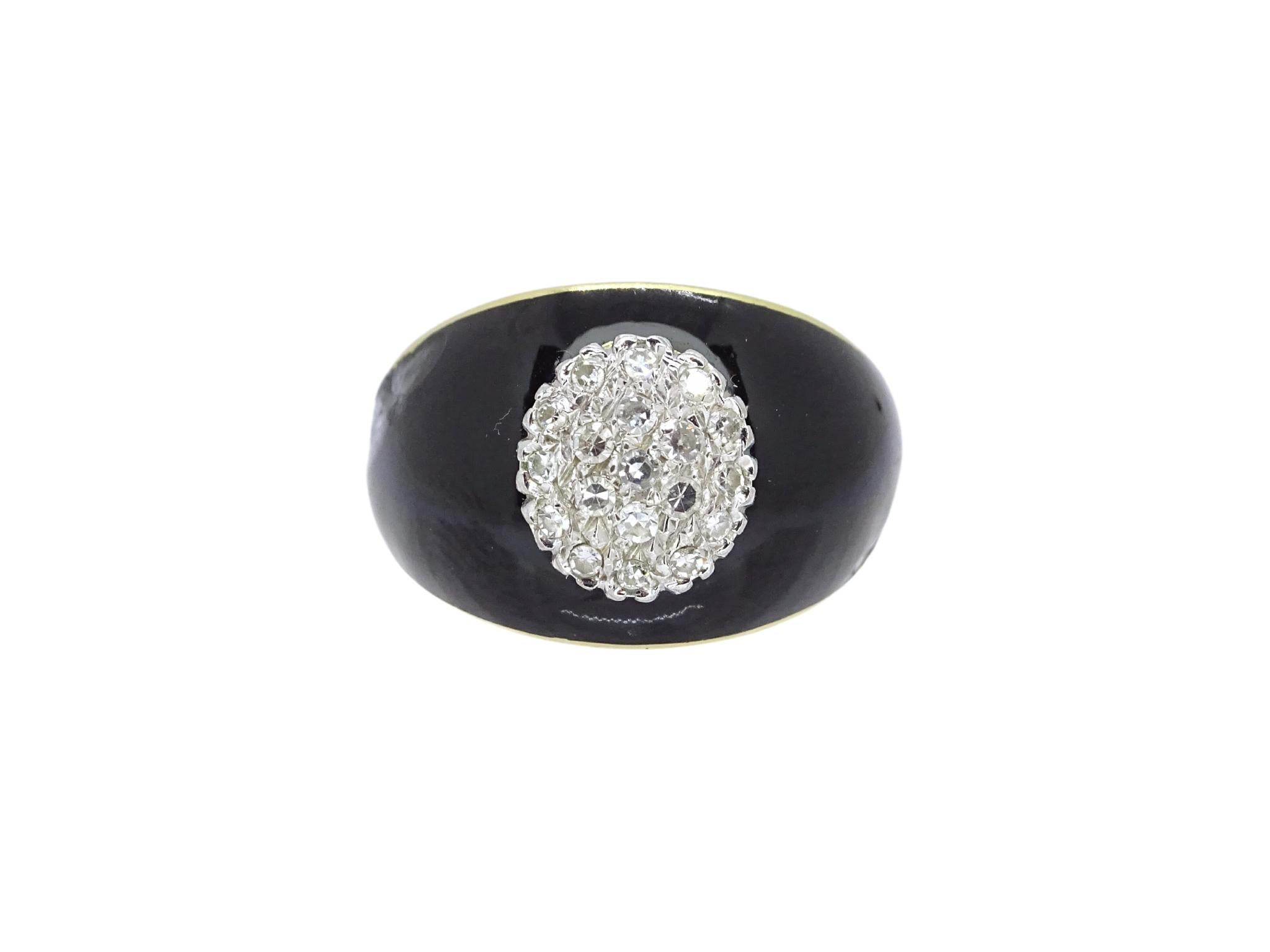18 carat Gold black onyx - Diamond Ring  onyx 10