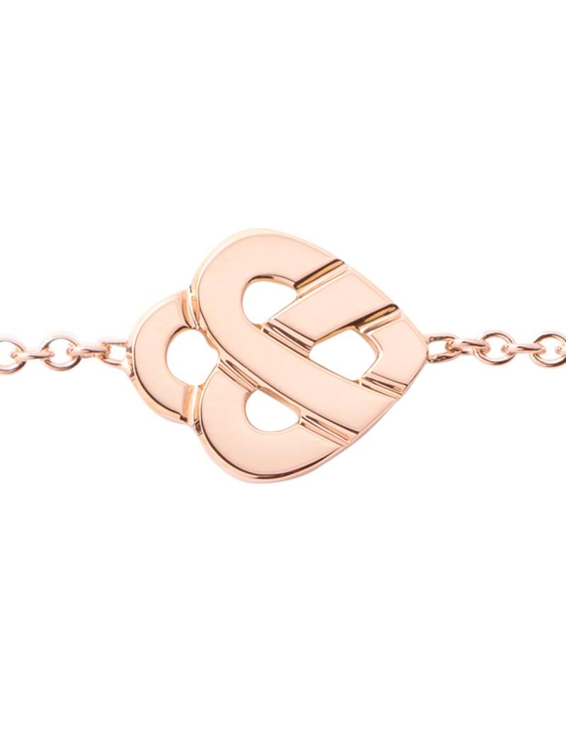 Women's 18 Carat Gold Bracelet, Rose Gold, Cœur Entrelacé Collection For Sale