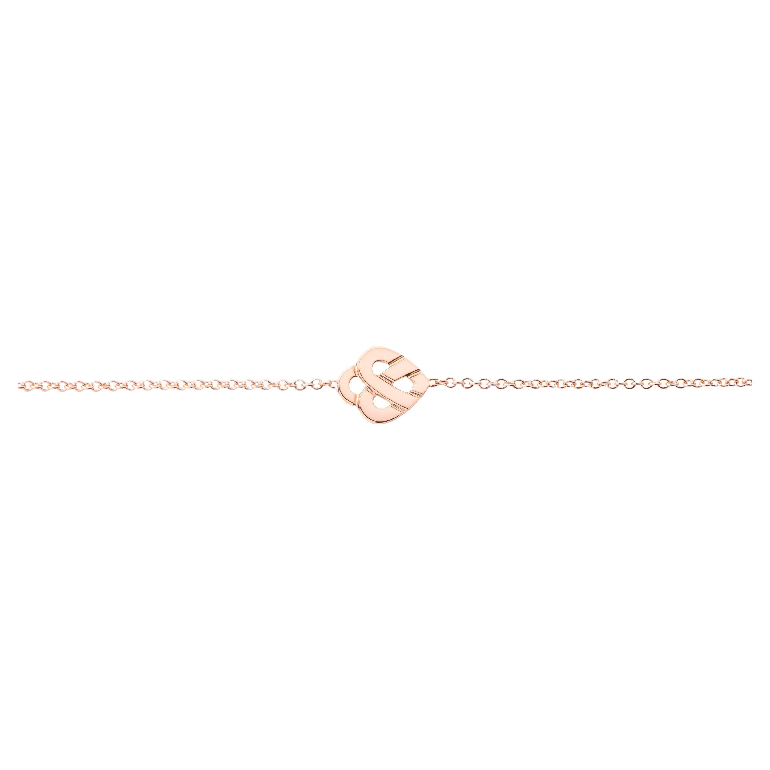 Bracelet en or 18 carats, or rose, collection Cœur Entrelacé en vente