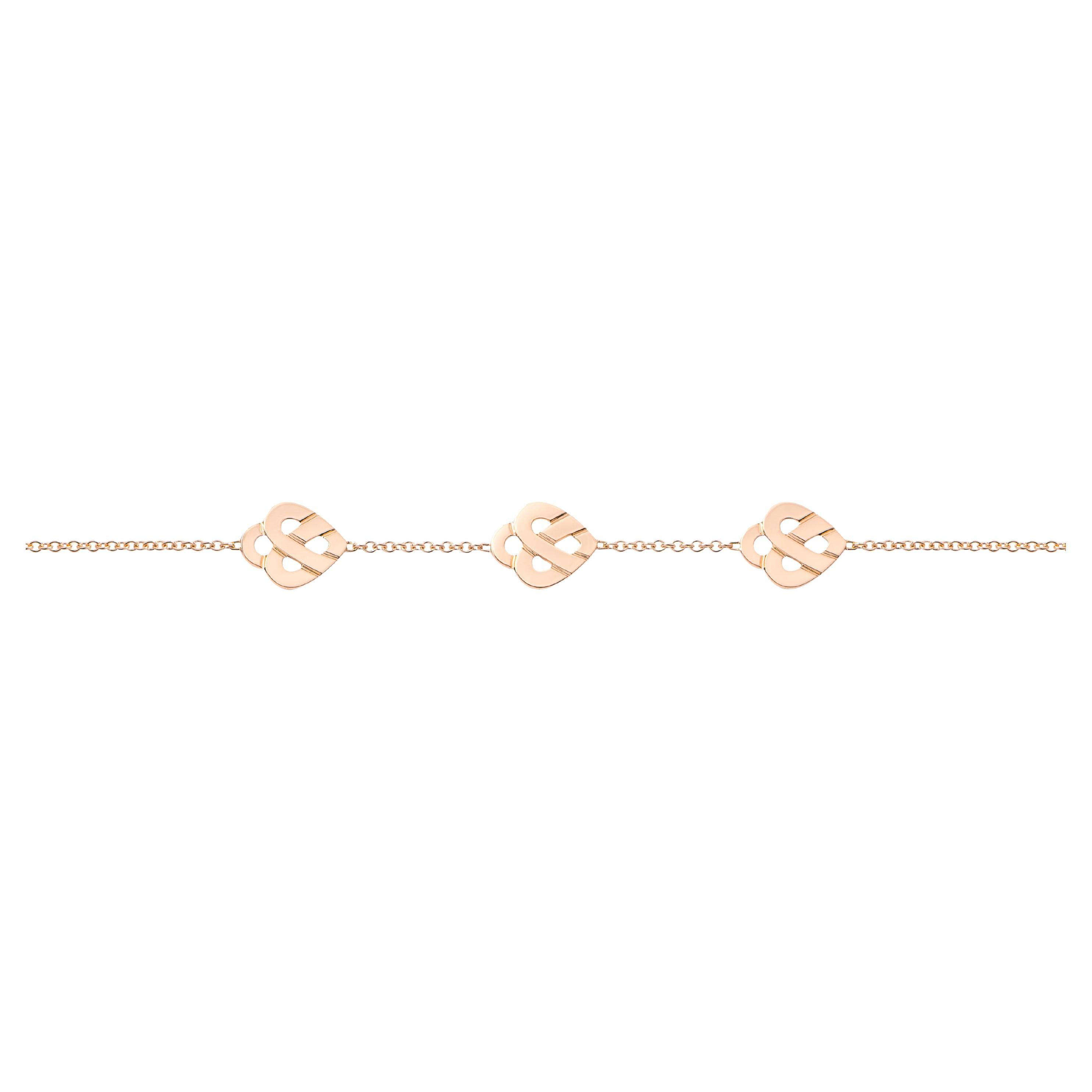 Bracelet en or 18 carats, or rose, collection Cœur Entrelacé