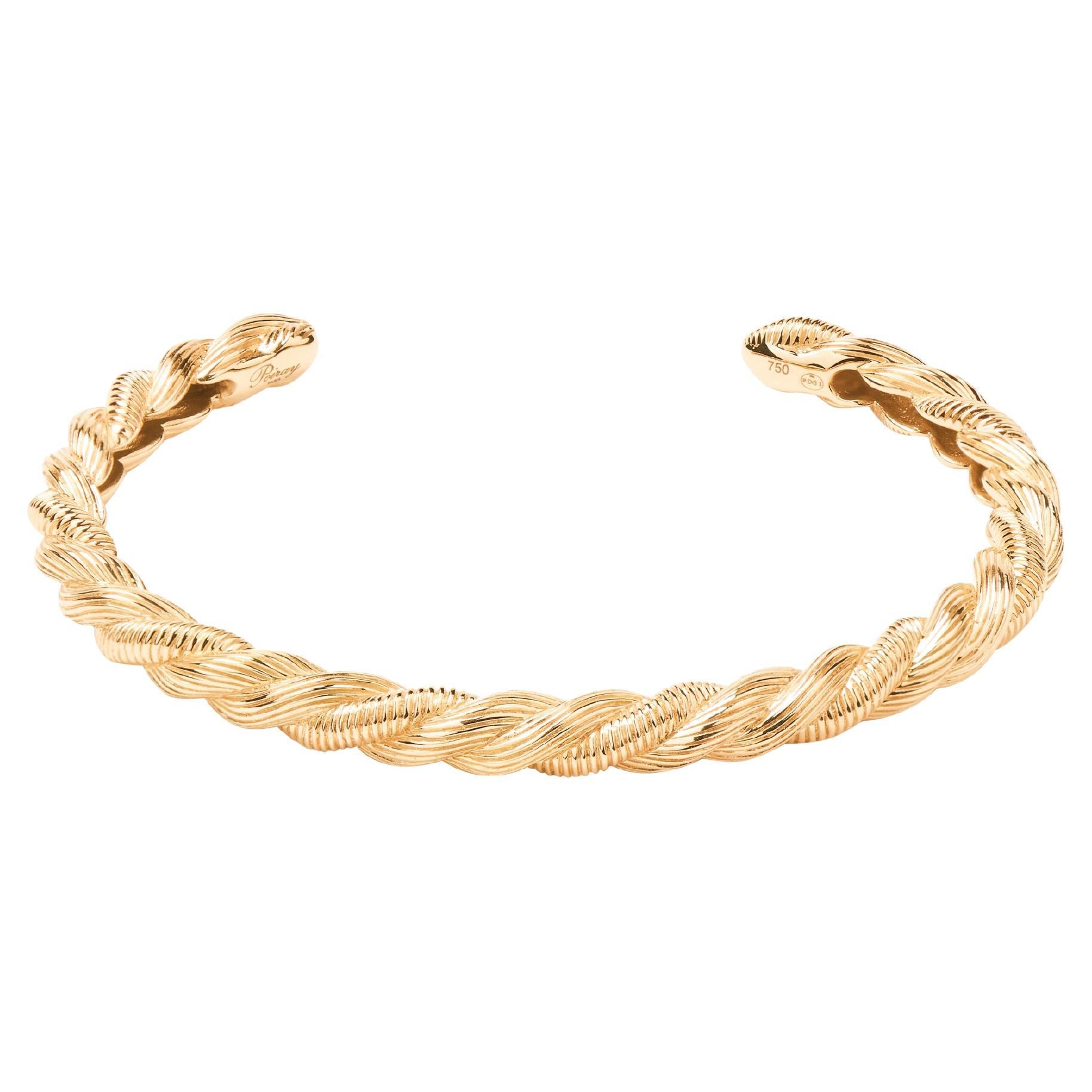 18 Carat Gold bracelet, Twisted Yellow Gold, Dune collection, slim model For Sale