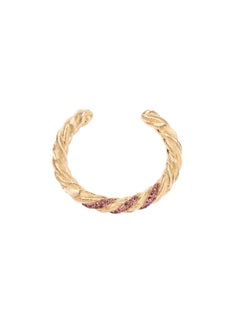 18 Carat Gold bracelet, Twisted Yellow Gold, Rhodolite Garnets, Dune collection