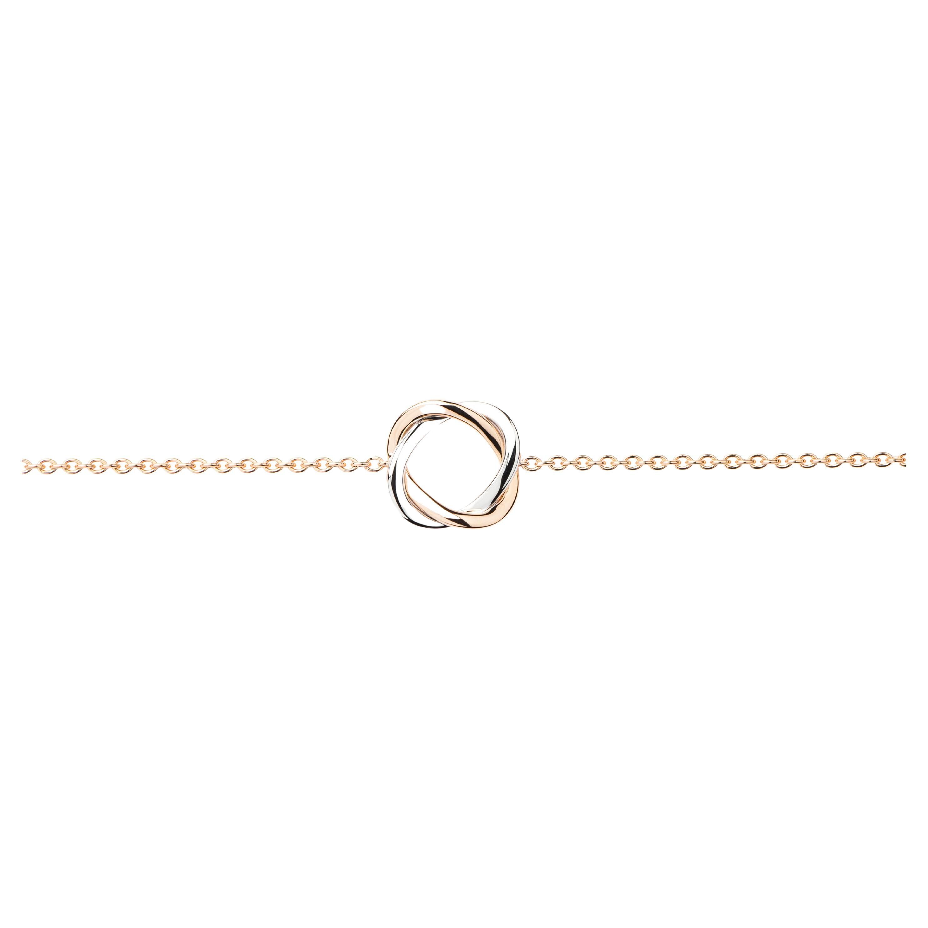 18 Carat Gold Bracelet, Yellow and Rose Gold, Tresse Collection For Sale