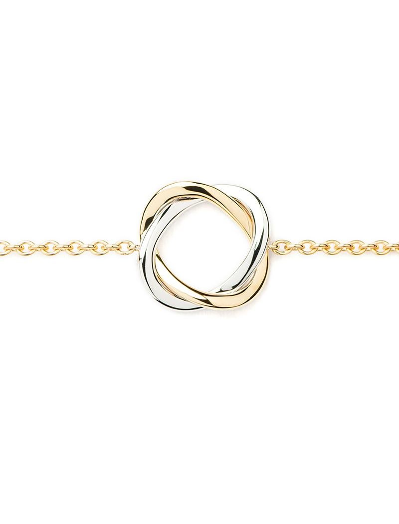 Modern 18 Carat Gold Bracelet, Yellow and White Gold, Tresse Collection For Sale