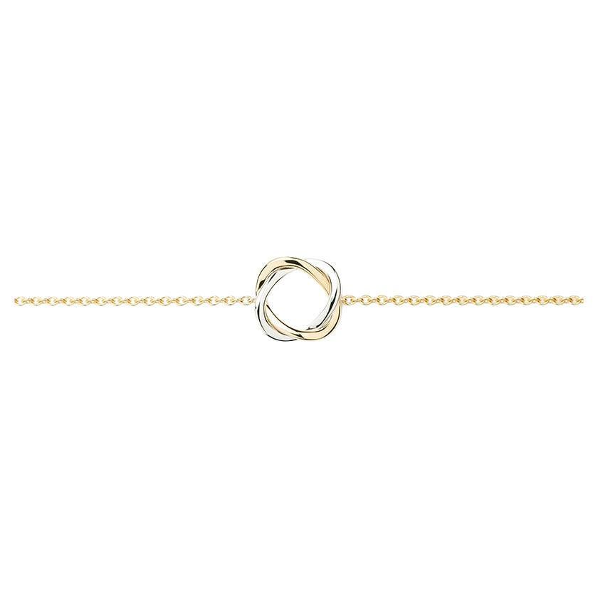Bracelet en or jaune et blanc 18 carats, collection Tresse