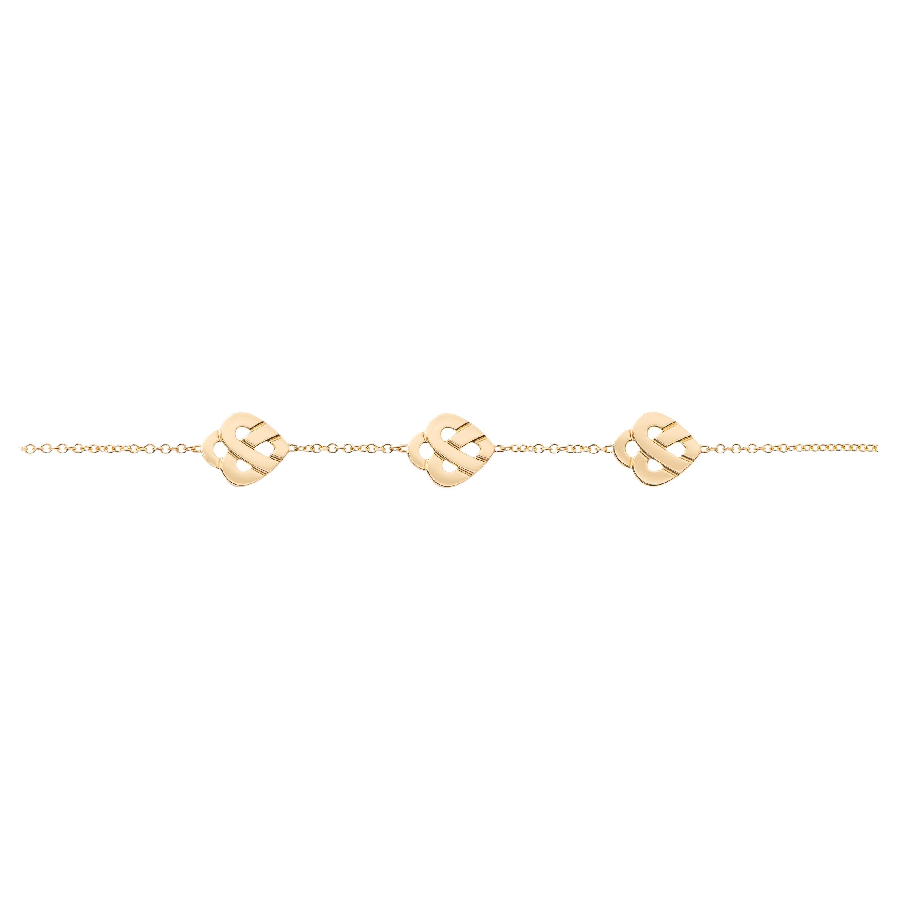Bracelet en or 18 carats, or jaune, collection Cœur Entrelacé
