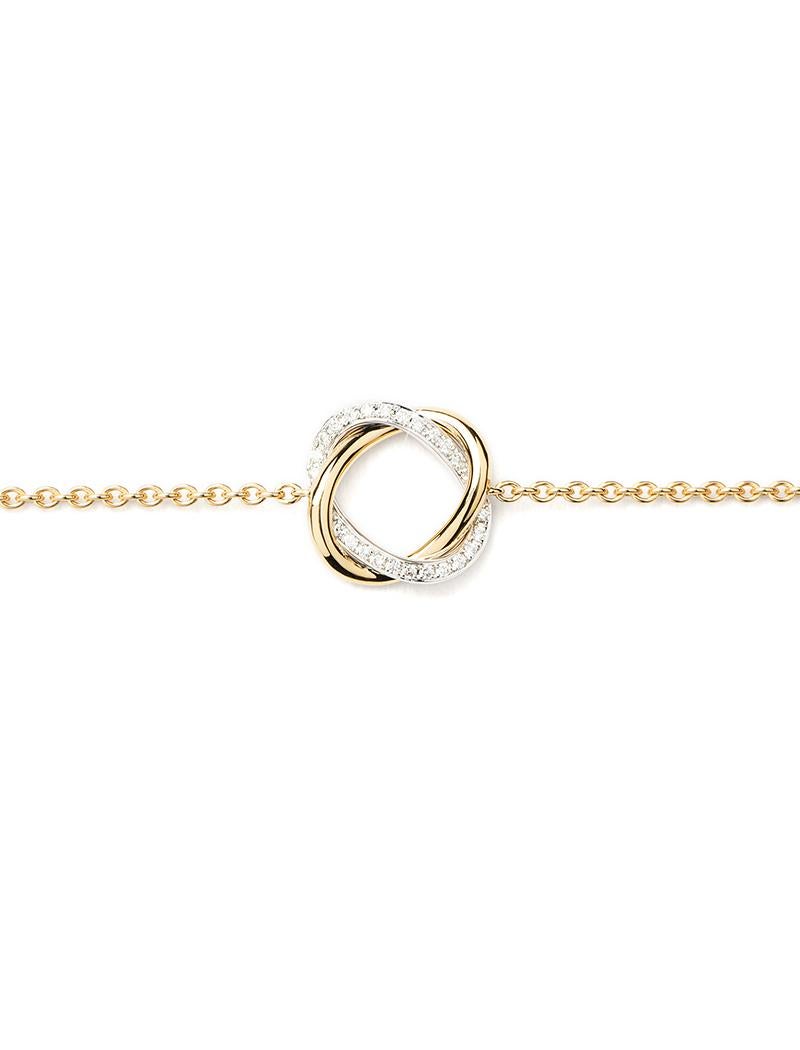 Modern 18 Carat Gold Bracelet, Yellow Gold, Diamonds, Tresse Collection For Sale