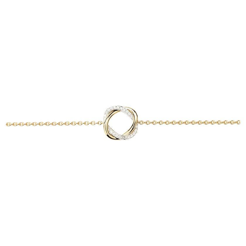 18 Carat Gold Bracelet, Yellow Gold, Diamonds, Tresse Collection For Sale