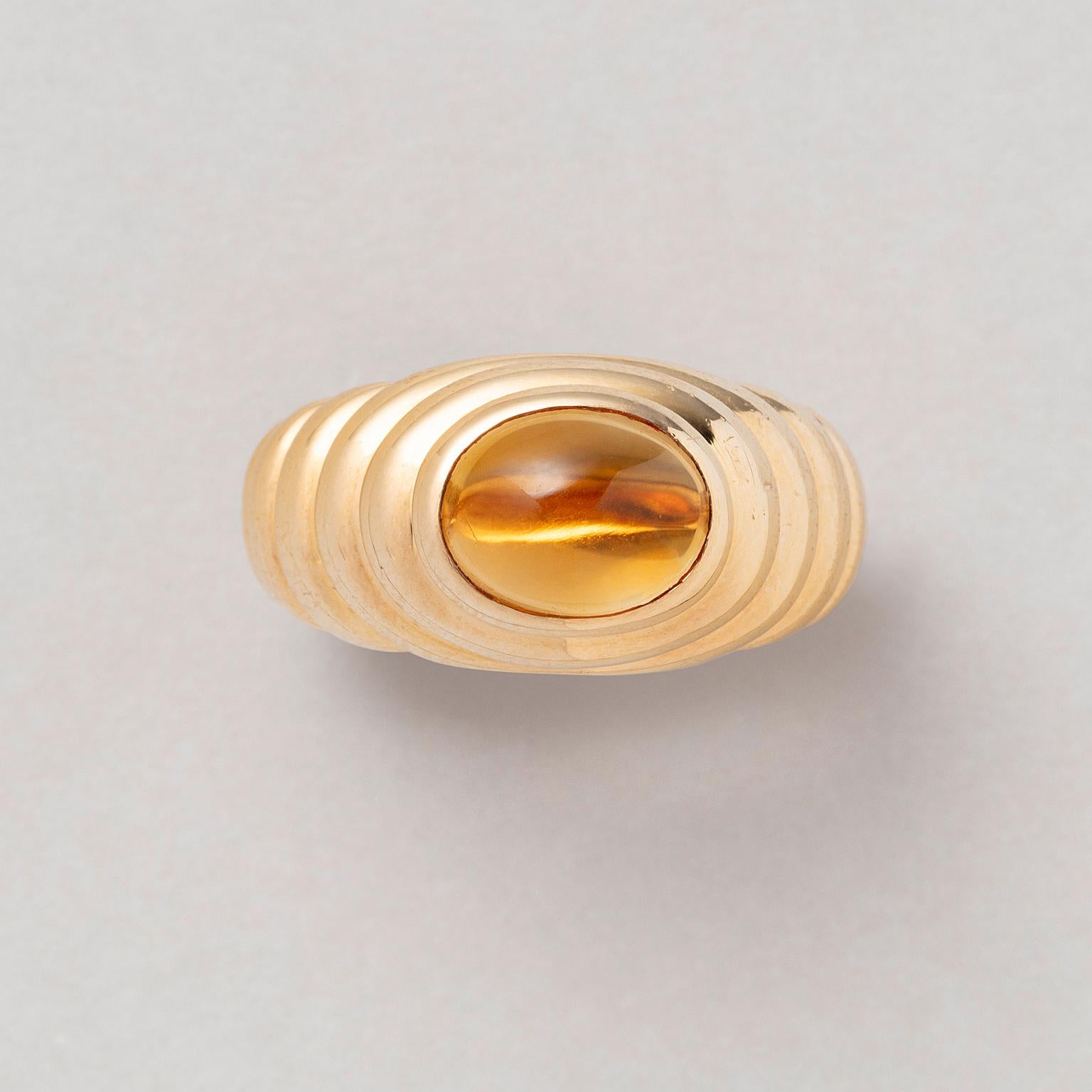 18 Carat Gold Bulgari Ring with Citrine For Sale 1