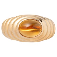 Retro 18 Carat Gold Bulgari Ring with Citrine