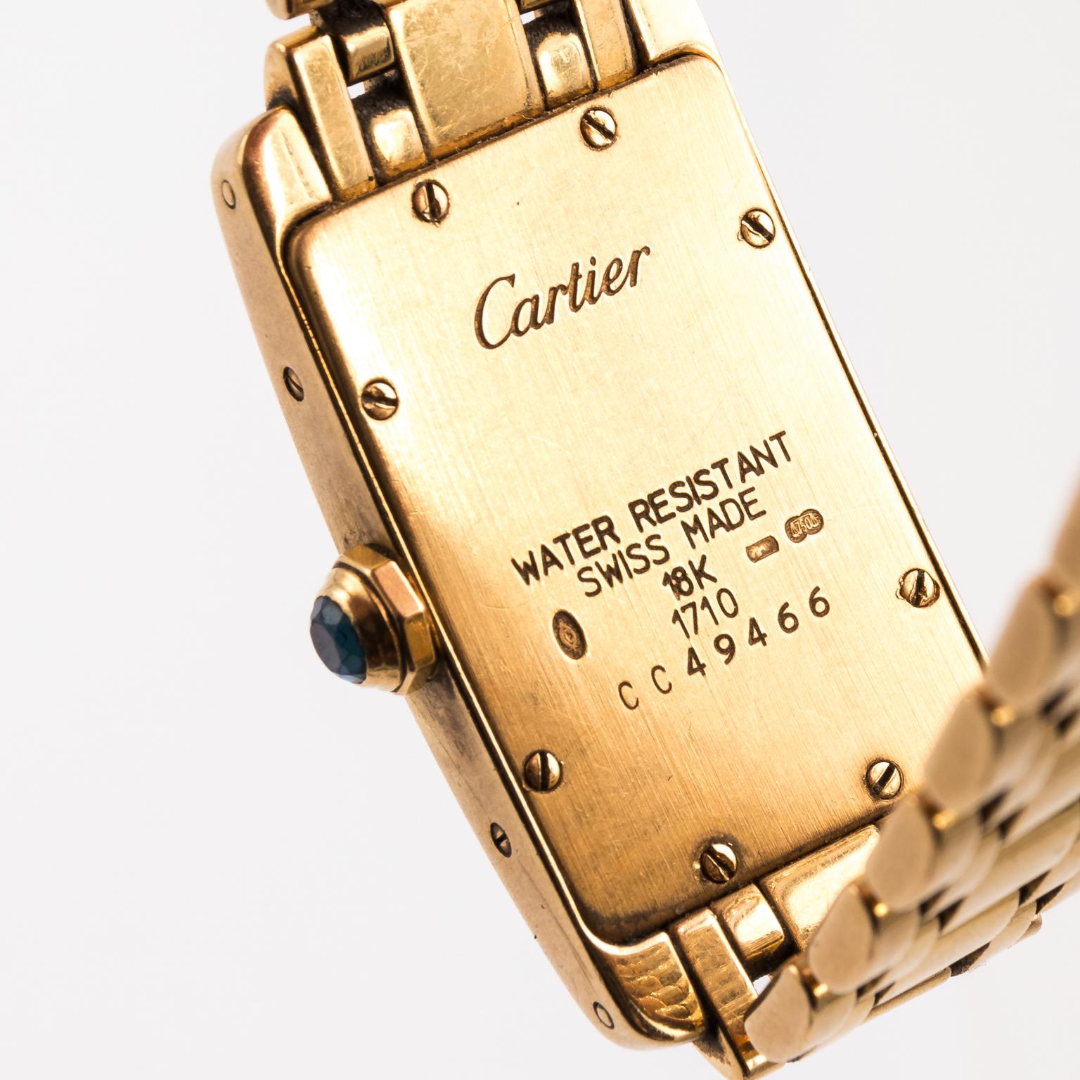 18 Carat Gold Cartier Tank Watch 2
