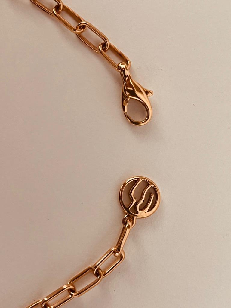 18 Carat Gold Chain Connected To A Diamond Suspended Ring & Enamel Cross Pendant For Sale 4