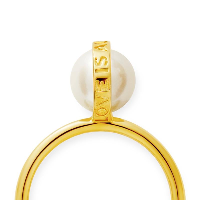 Women's 18 Carat Gold Conviction Pearl Ring For Sale