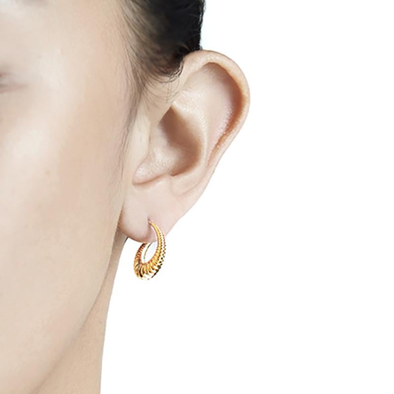 Modern 18 Carat Gold Danger Circle Earrings For Sale