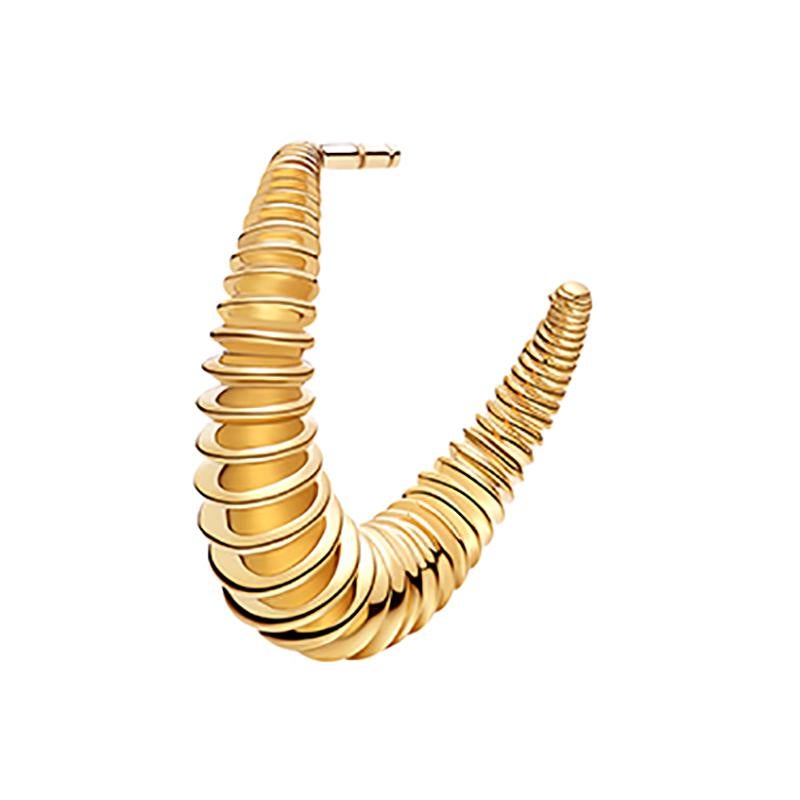 Women's 18 Carat Gold Danger Circle Earrings For Sale