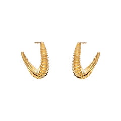 18 Carat Gold Danger Circle Earrings