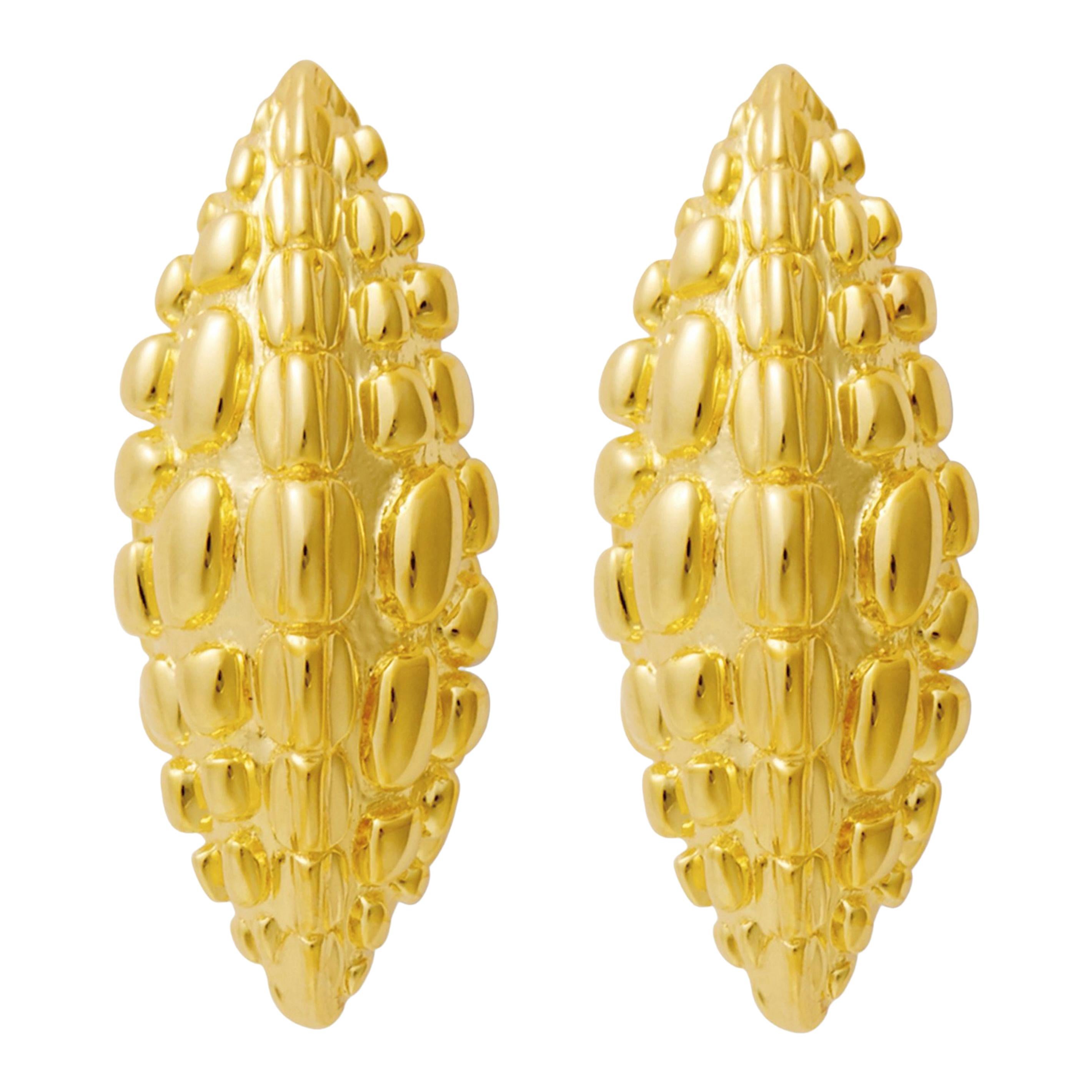 18 Carat Gold Danger Eye Earrings For Sale