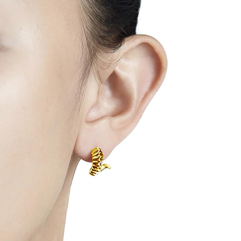Modern 18 Carat Gold Danger Thorn Earrings For Sale