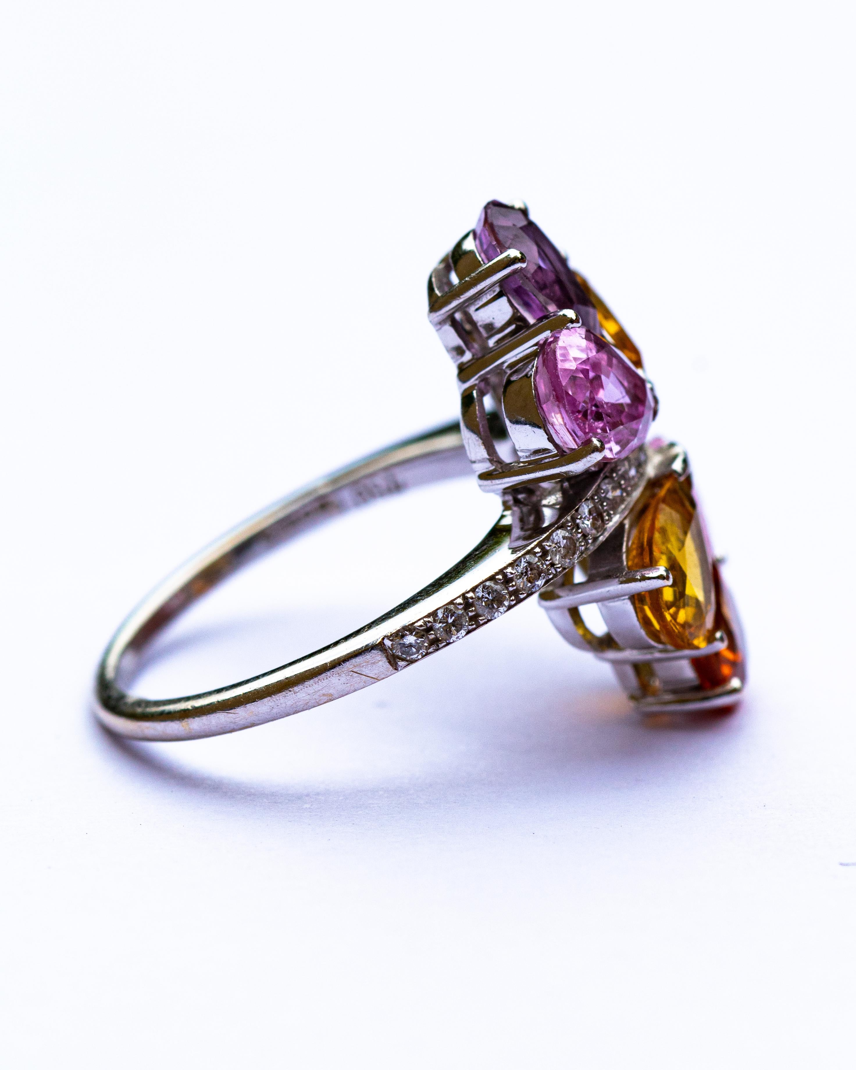 multi gemstone cluster ring